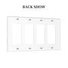 WJLKSJD White Grey Marble 4 Gang Single Rocker Light Switch