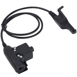 Pdflie XTS 2500 5000 U94 PTT Button Adapter Adaptor for Motorola xts2500 xts5000 Walkie Talkie Two Way Radio(Black,Wired)