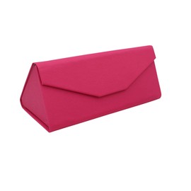 Real Sic Glasses Case for Men and Women - Magnetic Folding Hard Shell Sunglass Holder - Vegan Leather Eyeglass Protector, Variety of Styles Inspired by Solid Color - (Fuchsia)