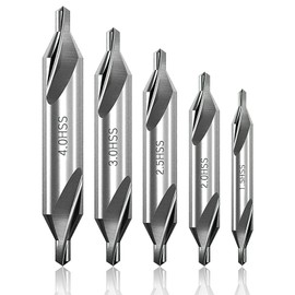 5Pcs Center Drill Bits Set M2 High Speed Steel 60 Degree Angle Metal Drill Bit Set Spotting Drill Centering Drill Bits Countersink Tools for Positioning and Chamfering Processing 1.5/2/2.5/3/4mm