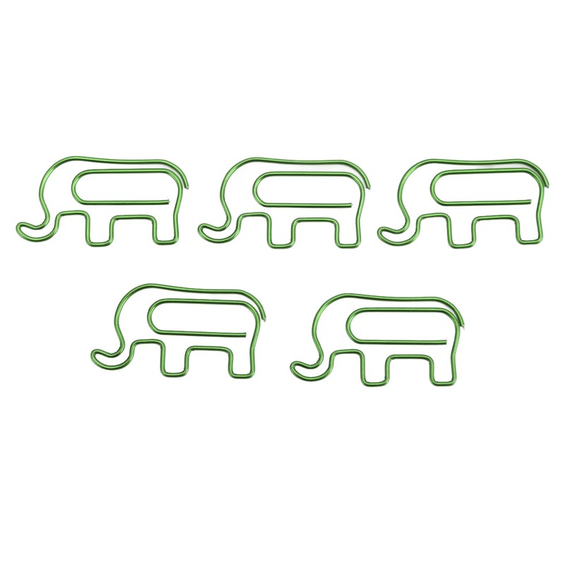 100pcs Paper Clip Cute Elephant Shaped Stainless Steel Paper Clip