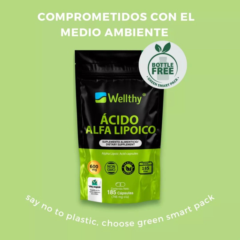 Wellthy Ácido Alfa Lipoico 600 Mg. 185 Cápsulas Wellthy Sabor