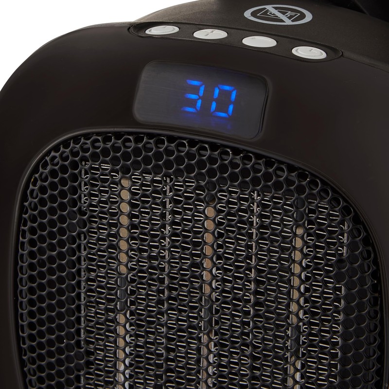 Swan Plug-In Fan Heater with 12 Hour Timer, LED Display