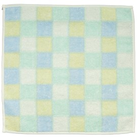 Nishio IBT-508-02 Imabari Towel Certified Hand Towel, Women's, Made in Japan, Mother's Day, Gift, Present, 100% Cotton, 9.8 inches (25 cm), Double-Sided Pile, Water Absorbent, Checkered Pattern