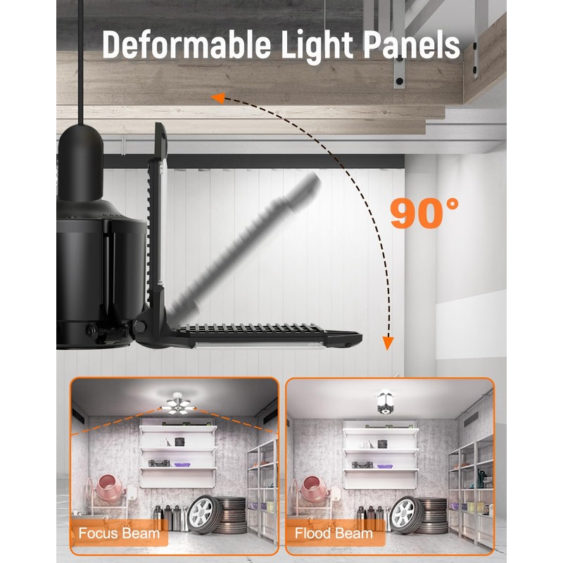 Adiding LED Garage Light 2 Pack, LED Garage Ceiling Lights