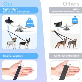 Nasjac Double Dog Lead Splitter, Lightweight No Tangle 360ｰ Rotation Dog Leash Coupler for Walking 2 Dogs, Adjustable Shock Absorbing Bungee Reflective Dual Split Lead for Two Small Twin Puppy