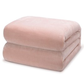 Hugs Living Flannel Fleece Throw Blanket, Super Soft and Thick Throw Blankets for Home Decor, Travel Blanket, Sofa Bed, Camping Blanket, Couch Throw (Rose Quartz, 50" x 60")