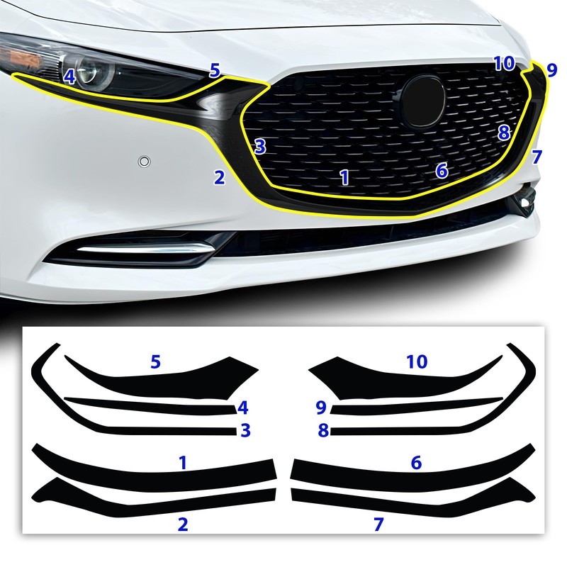 BOGAR TECH DESIGNS Front Chrome Delete Overlay Film Compatible with