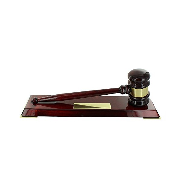 Deluxe Rosewood Piano Finished Gavel and Stand, no Personalization