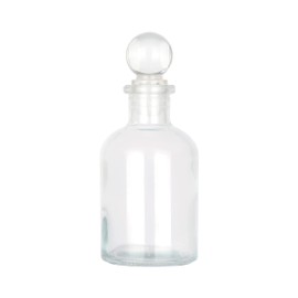 Magic Season Decorative Glass Bottle - 5 fl oz. Round Bottle (1 Set w/Glass Stopper)