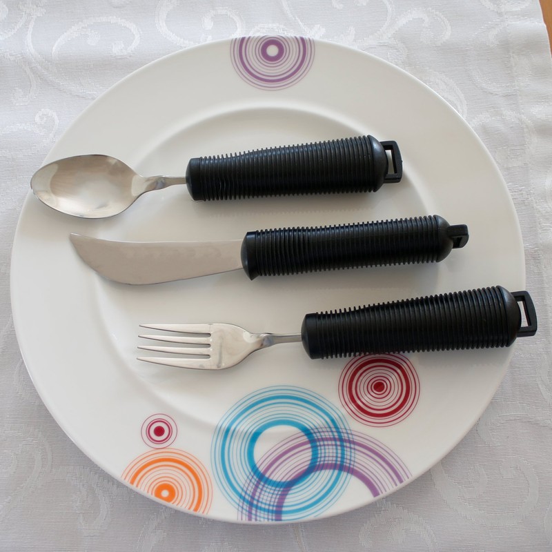 Flexible Cutlery with Rubber Handle Ergonomic Cutlery Senior Cutlery with
