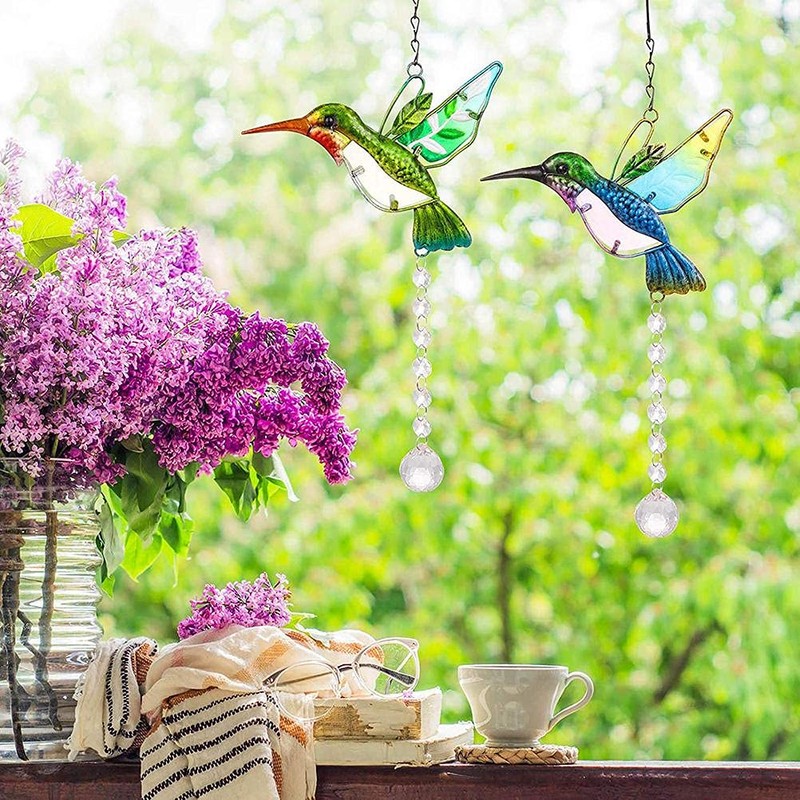 Hummingbird Suncatcher, Crystal Suncatchers Window Hanging Ornament for Outdoor Indoor
