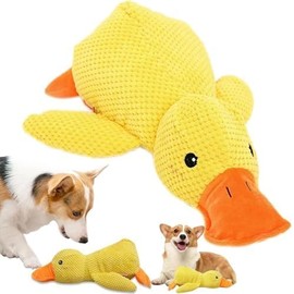 Sunshine smile Anti-Stress Duck Dog, 38 x 45 cm Dog Toy Duck, Squeaky Toy, Dog Cuddly Toy, Interactive Dog Toy, Indestructible, Dog Toys for Small, Medium, Large Dogs