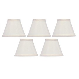 Upgradelights White Silk 5 Inch Clip On Chandelier Lamp Shade (Set of 5) 2.5x5x4.15