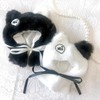 Fluffy Cat Poncho, Black, For 3.9 inches (10 cm), Sewn