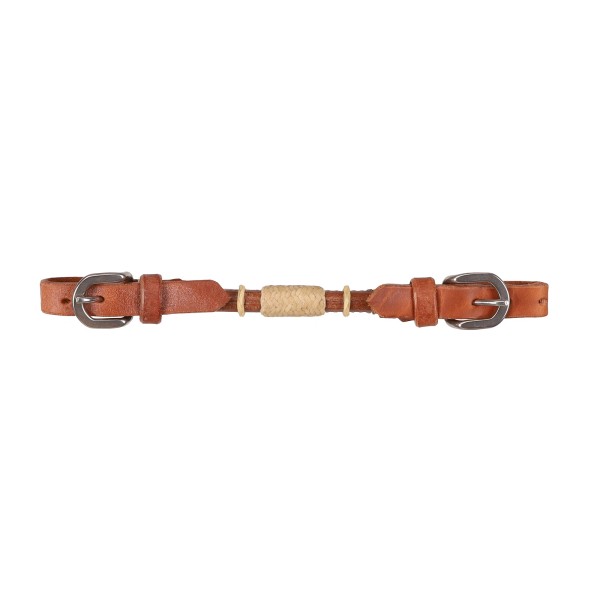 Showman Argentina Cow Leather Rolled Curb Strap w/ Rawhide -