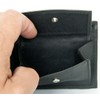 Black Trifold Compact Sized Soft Genuine Leather Wallet