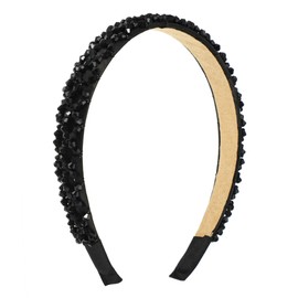 VOCOSTE 1 x rhinestone hair band for women, black, 0.79 inches wide