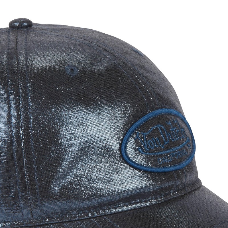 Von Dutch Women Men Baseball Cap Glitter Adjustable Cap, blue