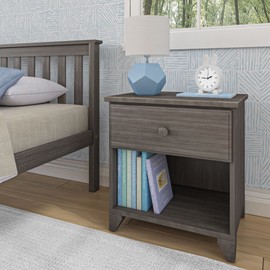 Max & Lily Classic Wood Nightstand with 1 Drawer, Kids Bedside Table/End Table, Small Nightstand for Bedroom, Blue