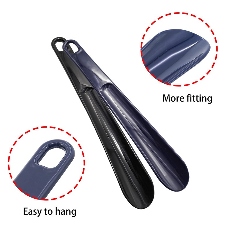 Wuyituart 2 Pcs Plastic Shoe Horns 9.8 Inch Portable Long