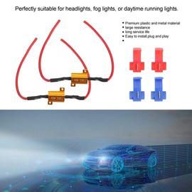 Akozon LED Decoder 2 Pieces Car LED Decoder Anti Hyper Flash No Error Wired Load Resistor 10 W 39