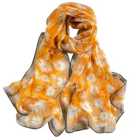 MUNSKT Scarfs for Women Chiffon Scarf Lightweight Plum for Beach Daily Party Banquet (Dandelion Yellow)