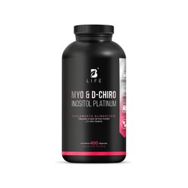 Myo y D-Chiro Inositol | Ratio 40:1 con 2000 mg por Porcion de 400 Cápsulas. Ingredientes Naturales. Myo & D-Chiro Inositol Platinum B Life.