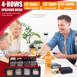 Pluscraft MTG Commander Deck Box 3200+ Card Trading Card Storage Box TCG Deck Case with Display Windows Dice Tray,Card Organizer 30 Colorful Dividers& 4 Card Supporters& 4 Toploaders