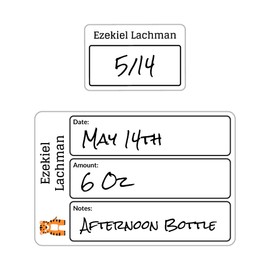 Name Bubbles - Reusable Baby Bottle Labels for Daycare (20 Labels) - Kids Washable Name Tags for Bottles, Sippy Cups, & Snack Containers, Waterproof, Baby Name Stickers, Write-On (Zoo Animals)