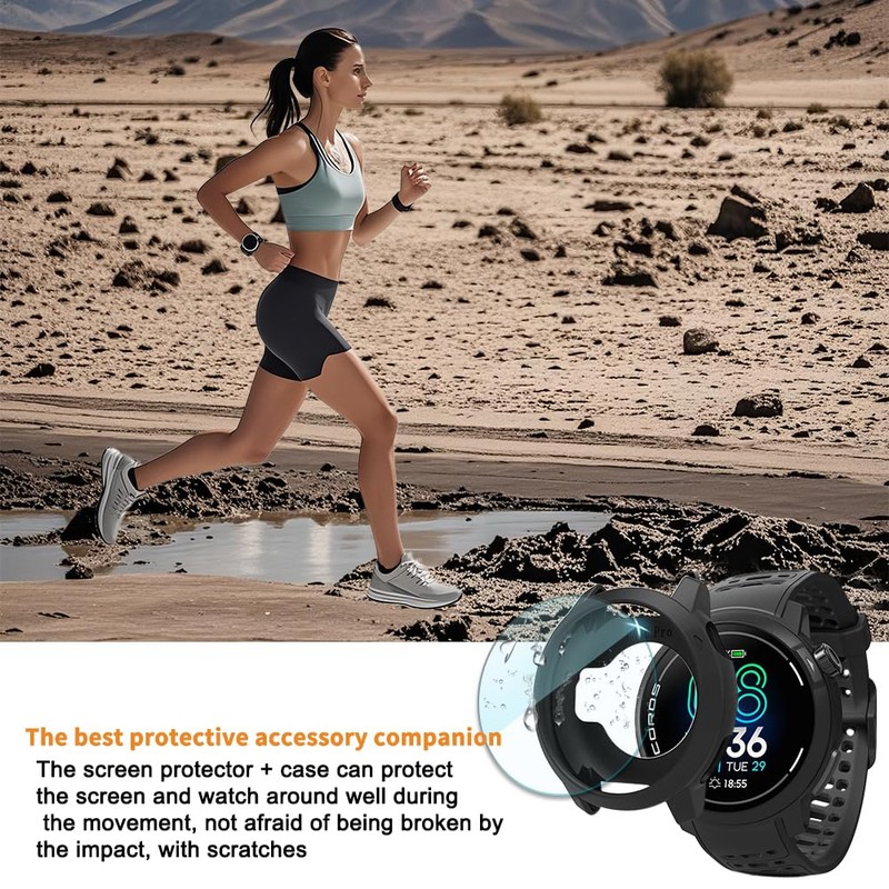 ISRcnst Compatible for Coros Pace Pro Screen Protector，HD Tempered Glass