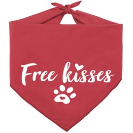 Dog Valentines Day Bandana, Red Pet Scarf Triangle Bibs Kerchief