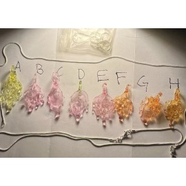 Heady Glass Art Pendant Shatter Slab CFL Shift  with SS Snake Chain Necklace USA