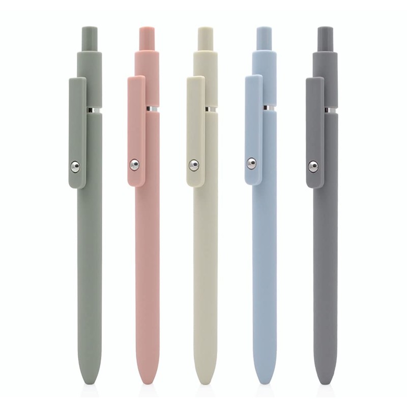 czxwyst 5pcs Retractable Gel Ink Pens 0.5mm Fine Point Black