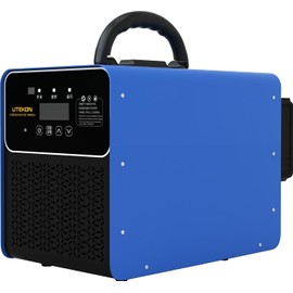 Ozone Air Purifier 80,000 mg/h,10s Safety Evacuation, Precision Electronic Control，4.0h Long Lasting with 2x4000mAh Battery, O3 Odor Eliminator for Home, Car, Pet Smell, and Basement up to 4500 Sq.Ft