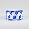 Craig Bachman 1.5" Satin Paw Print Ribbon: Blue & White
