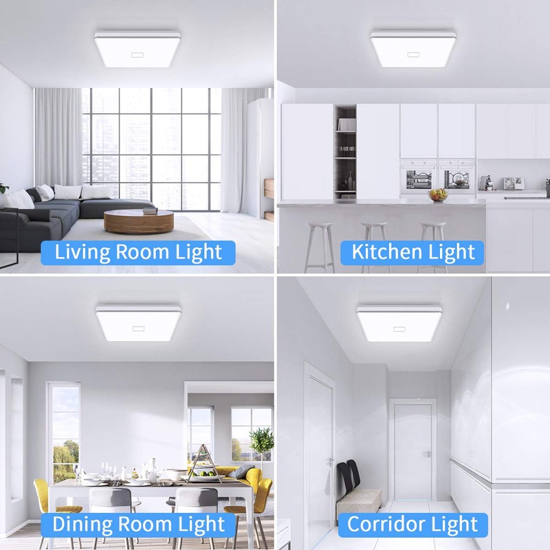 Airand LED Ceiling Light Fixtures Flush Mount 12.8inch 24W Bright