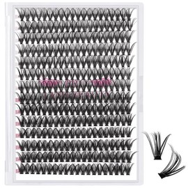 280 Pcs Individual Lashes 30D+40D Mixed Lash Clusters 14 Rows Cluster Lashes that Look Like Eyelash Extensions DIY Lash Extension Self Application At Home (30+40-C-12)