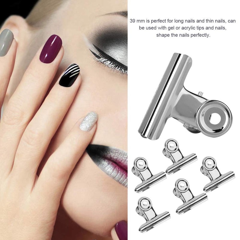 5pcs Stainless Steel C Curve Clips, Multifunction Nail Pinching Clips