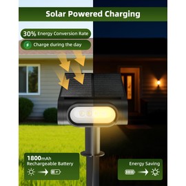 EZVALO Solar Spot Lights Outdoor Waterproof IP67, 3 Lighting Modes Landscape Spotlights, Efficient King-Size LEDs, Solar Powered for Garden Yard Pathway (4Pack-Warm White)