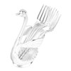 Coffee Spoon Holder Elegant Swan Shaped Alloy Mirror Polish Rich