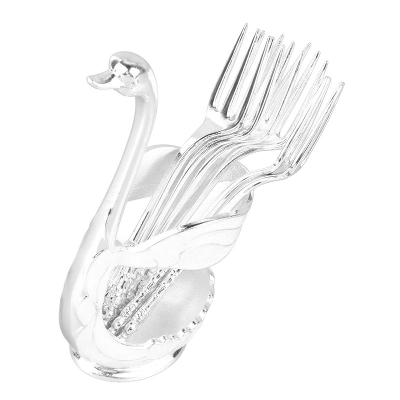 Coffee Spoon Holder Elegant Swan Shaped Alloy Mirror Polish Rich