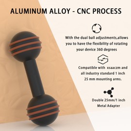 xsaaczm 1'' Ball/25mm Aluminum Alloy Double Ball Adapter Compatible with Ram Mounts B Size Double Socket Arm Any B-Size 25mm/1'' Brackets.Expandable for GPS Devices (25mm to 25mm Aluminum Adapter)