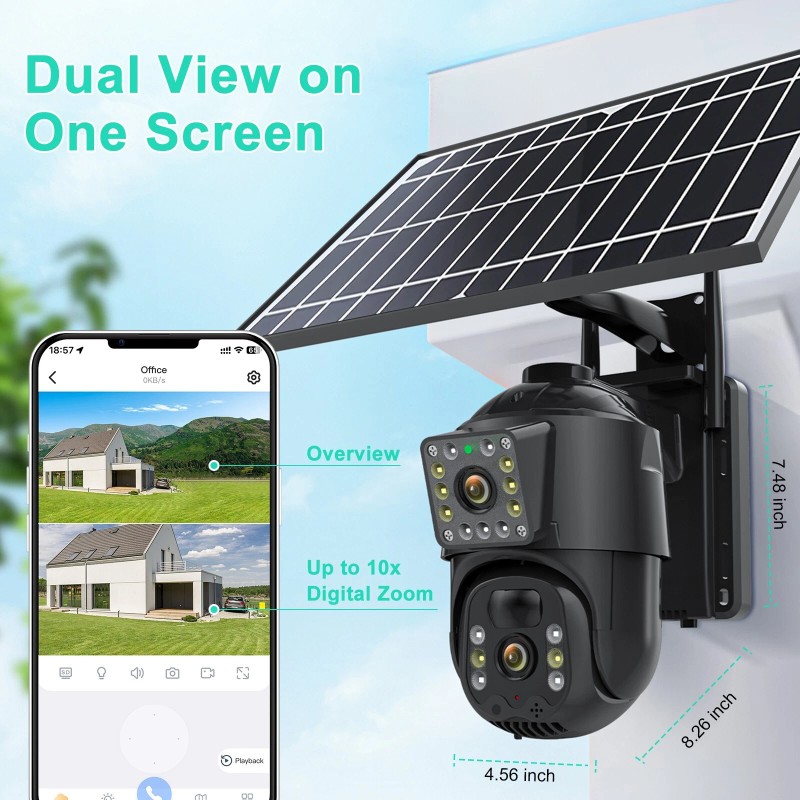 Sansco Wireless Solar Security Camera System 360° PTZ 4MP WIFI