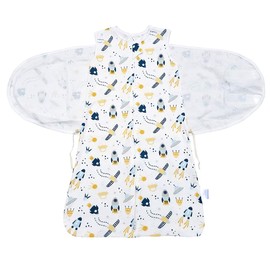 Baby 100% Cotton Sleeping Bag Swaddle Wearable Blanket for Boys and Girls, 4 Season, 6-12 Months (Spaceship)