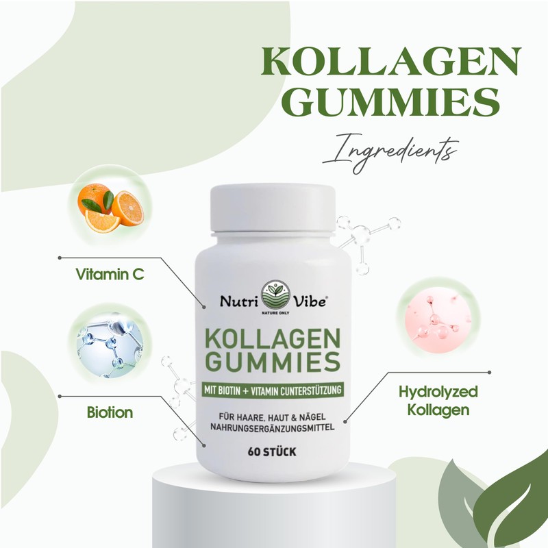 Collagen Gummy Bears for Healthy, Strong Hair, Pack of 60