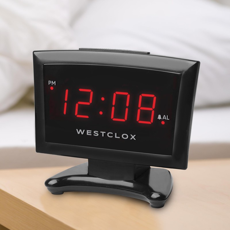 Westclox Plasma LED Alarm Clock for Adults – 0.9-Inch Display,