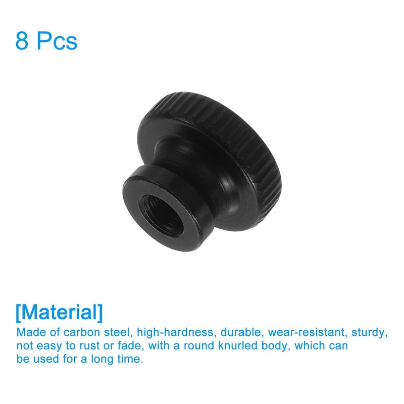 sourcing map Knurled Thumb Nuts, 8Pcs M5 Carbon Steel Nut