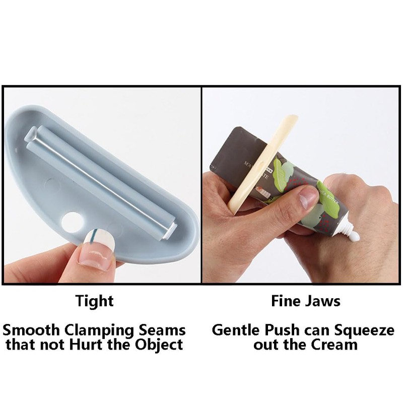 TopHomer 2 Pieces Multi-Function Toothpaste Tube Squeezer Hanging Toothpaste Clips