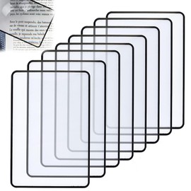 Yuiturt 8 Pcs 3X Magnifying Sheet, Ultra-Thin Lay-Flat Page Magnifier (7" x 4.7") Flexible PVC Reading Magnifier for Books, Maps, Small Print & Patterns, Ideal for Travel & Everyday Use